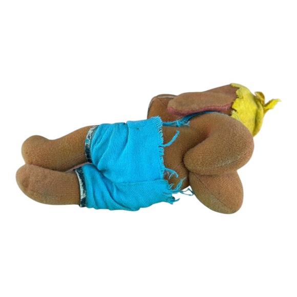 Fun Farm Plush 7" Funnybones Dog Stuffed Toy Relaxed Dog in Bib Overalls - Picture 5 of 12